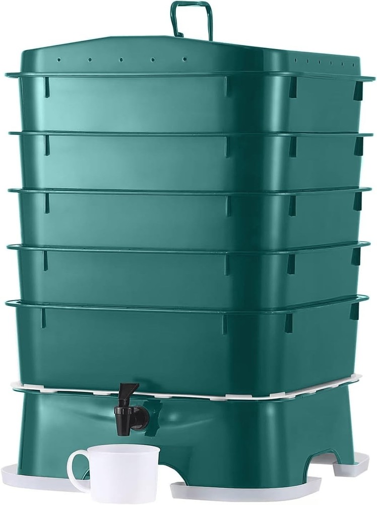 Plus 5 Tray Worm Composter Dark Green