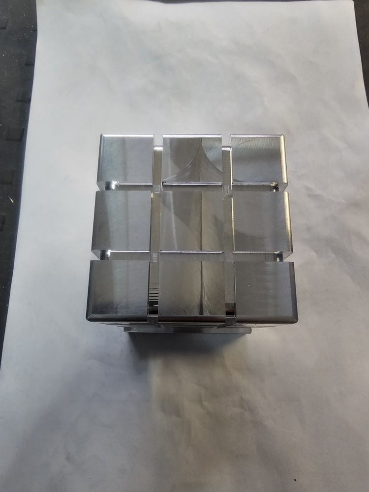 Rubiks Cube Aluminium Machine Finished Display Only