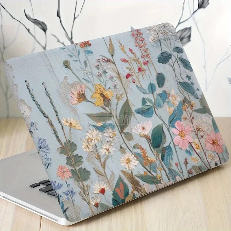 3pcs Flower Pattern Computer Bright Light Protective Sticker Scratch-resistant