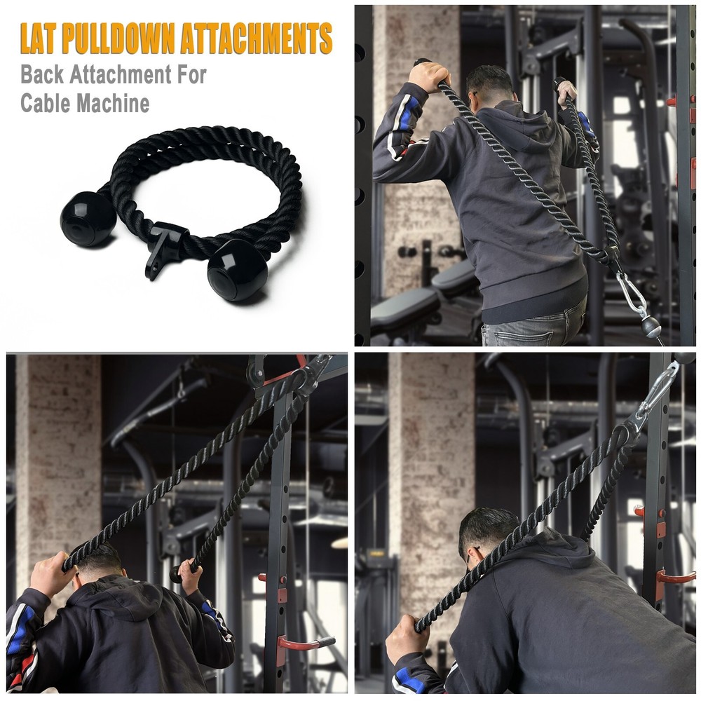 160cm Long Tricep Rope Pull Down Attachment Machine for Home Gym Pulley System