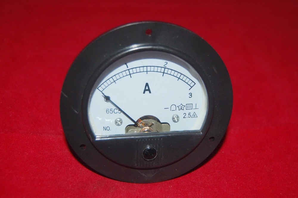 DC 0-3A Round Analog Ammeter Panel AMP Current Meter Dia. 90mm Direct Connect