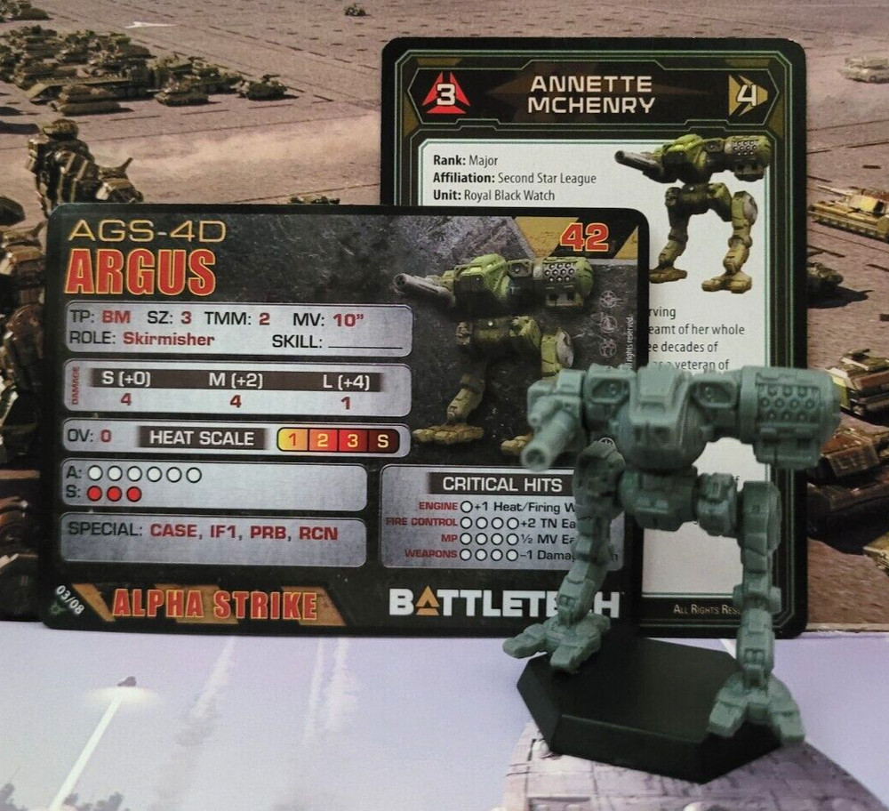 Battletech Argus Mech Second Star League Assault Lance Miniature