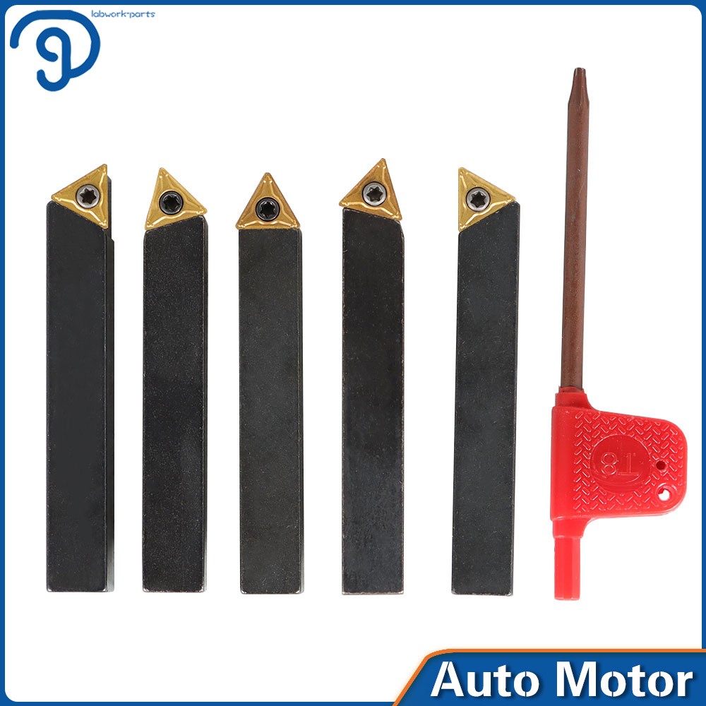 Indexable Carbide Insert Turning Tooling Bit Holder 5Pcs 3/8" Set For Lathe US
