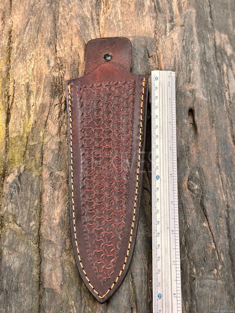 Custom Engraved Pure Leather Belt Loop Sheath for Fixed Blade & Dagger