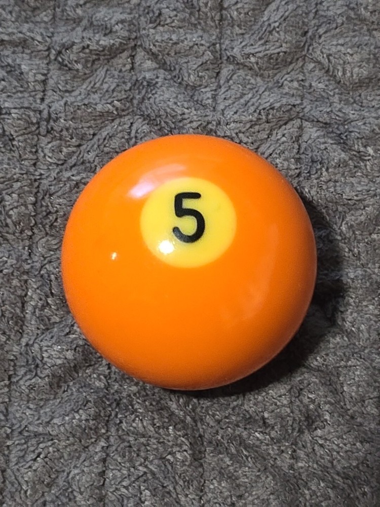 🎱Vintage Replacement Belgian (#5) Pool Ball~Billiards Solid Orange Ball 2"