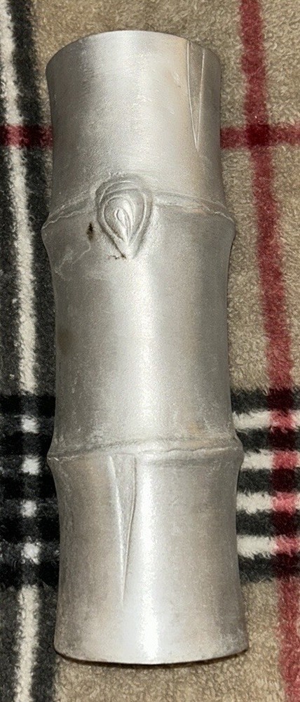 Pewter Colored Bamboo Vase