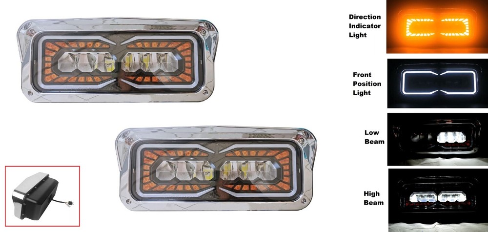 2 x Headlight LED Front Position Light DRL for PETERBILT KENWORTH FREIGHTLINER