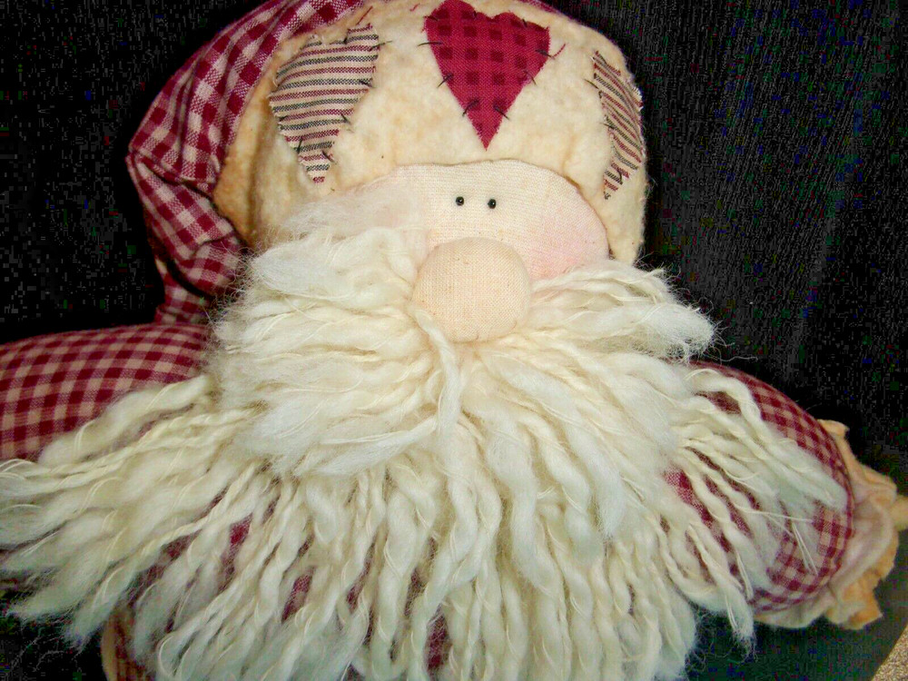 Hand Crafted Stuffed Santa Christmas Decor 18" tall
