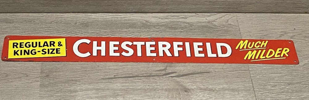 CHESTERFIELD CIGARETTES 'MUCH MILDER' TIN PLAQUE