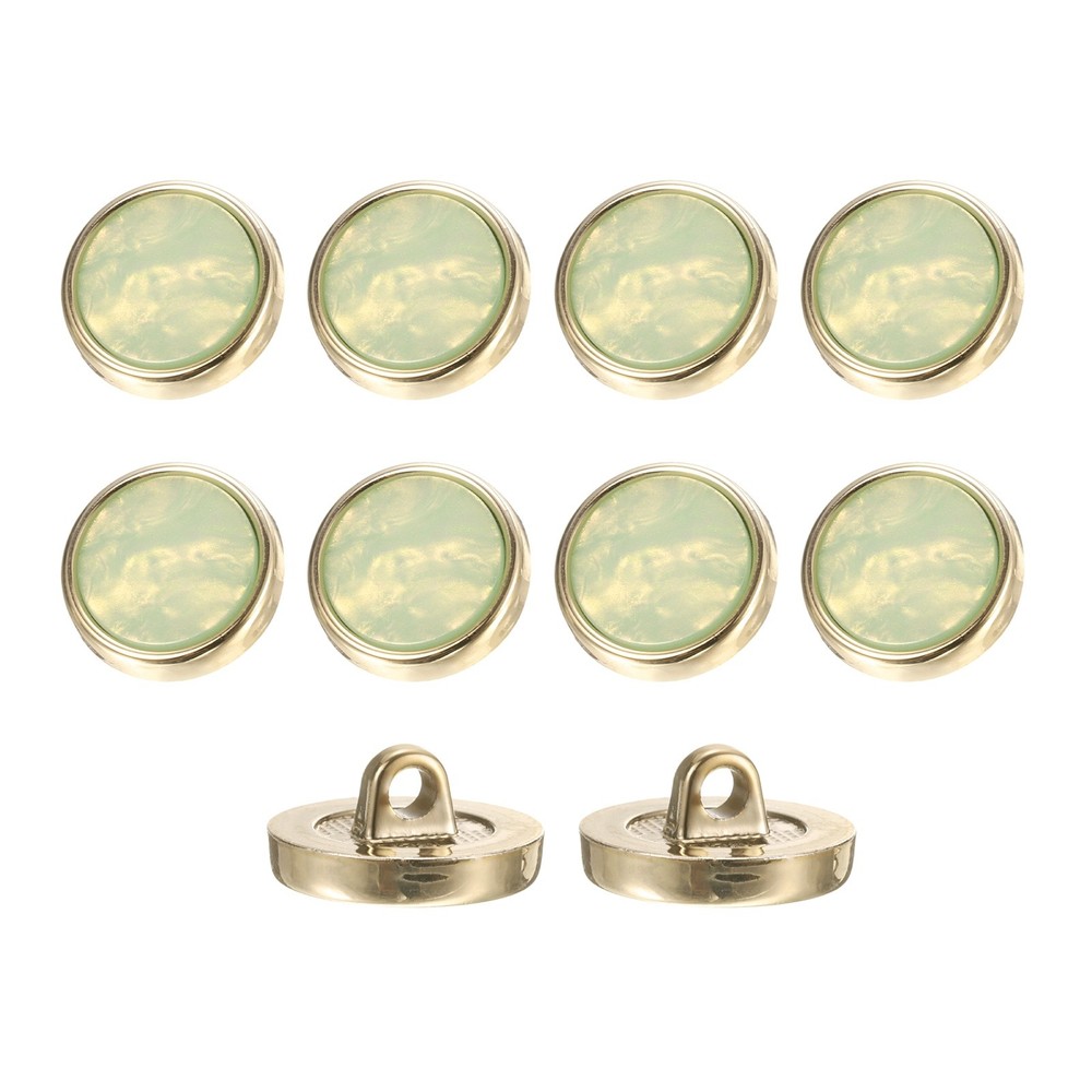 10Pcs Round Button, 18mm/0.7" Resin Decorative Pattern Button, Light Green