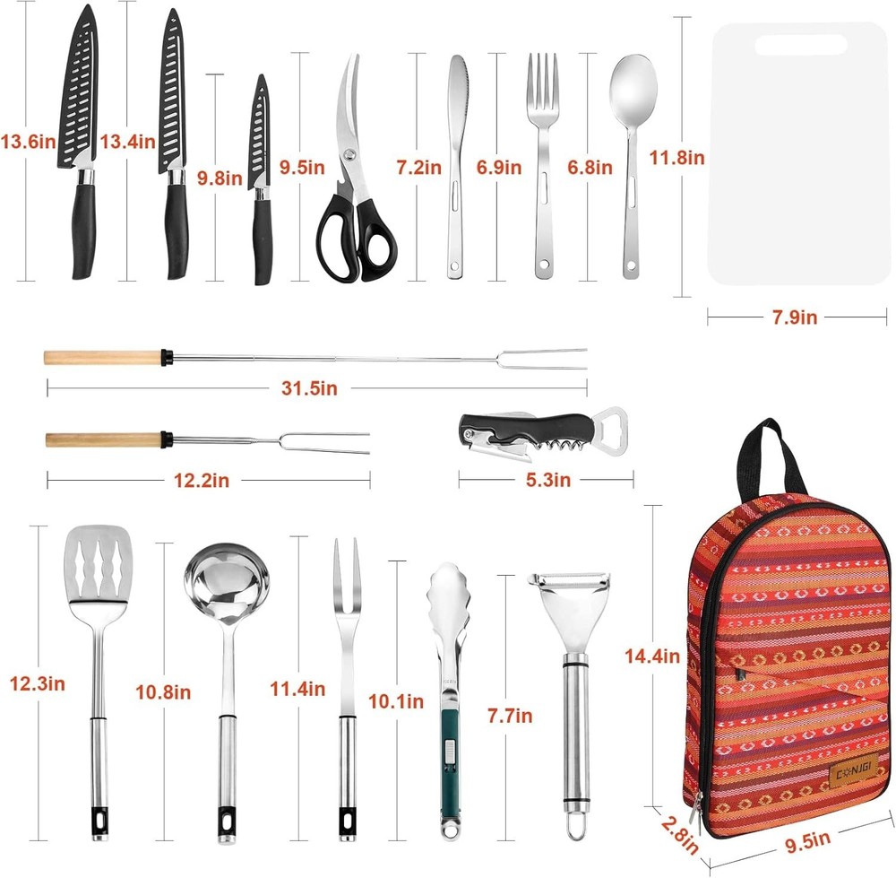 Camping Cookware Storage Bag - Camping Cooking Utensils Set Bag Camping Tool ...