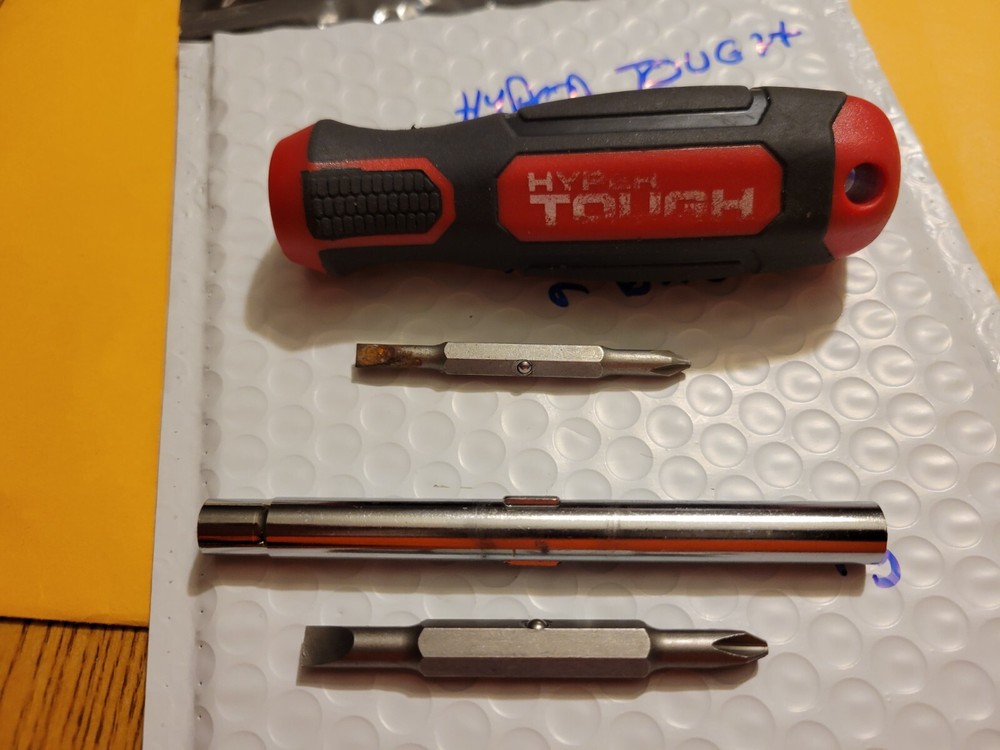 HYPER TOUGH 4 WAY SCREW DRIVER & NUT DRIVER W/ BITS NICE SET
