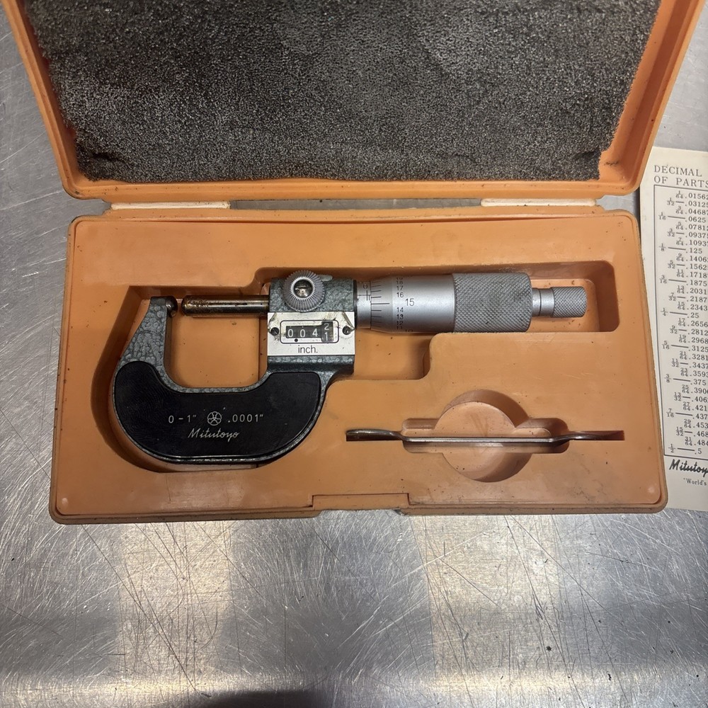 Mitutoyo 295-153 Spherical Micrometer, 0-1" analog rolling indicator ￼