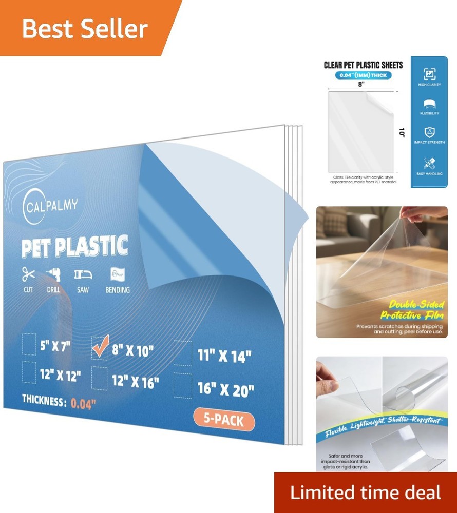 Versatile 8x10” Crafting PET Sheets - Scratch and Damage Free Panels Pack