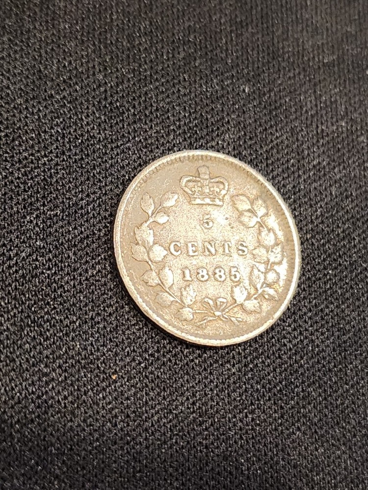 1885 Canada 5 Cents Silver Coin