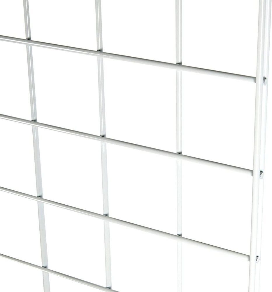 Gridwall Panel 2' x 6' Grid Wall Display White Panel Steel w 2 Legs