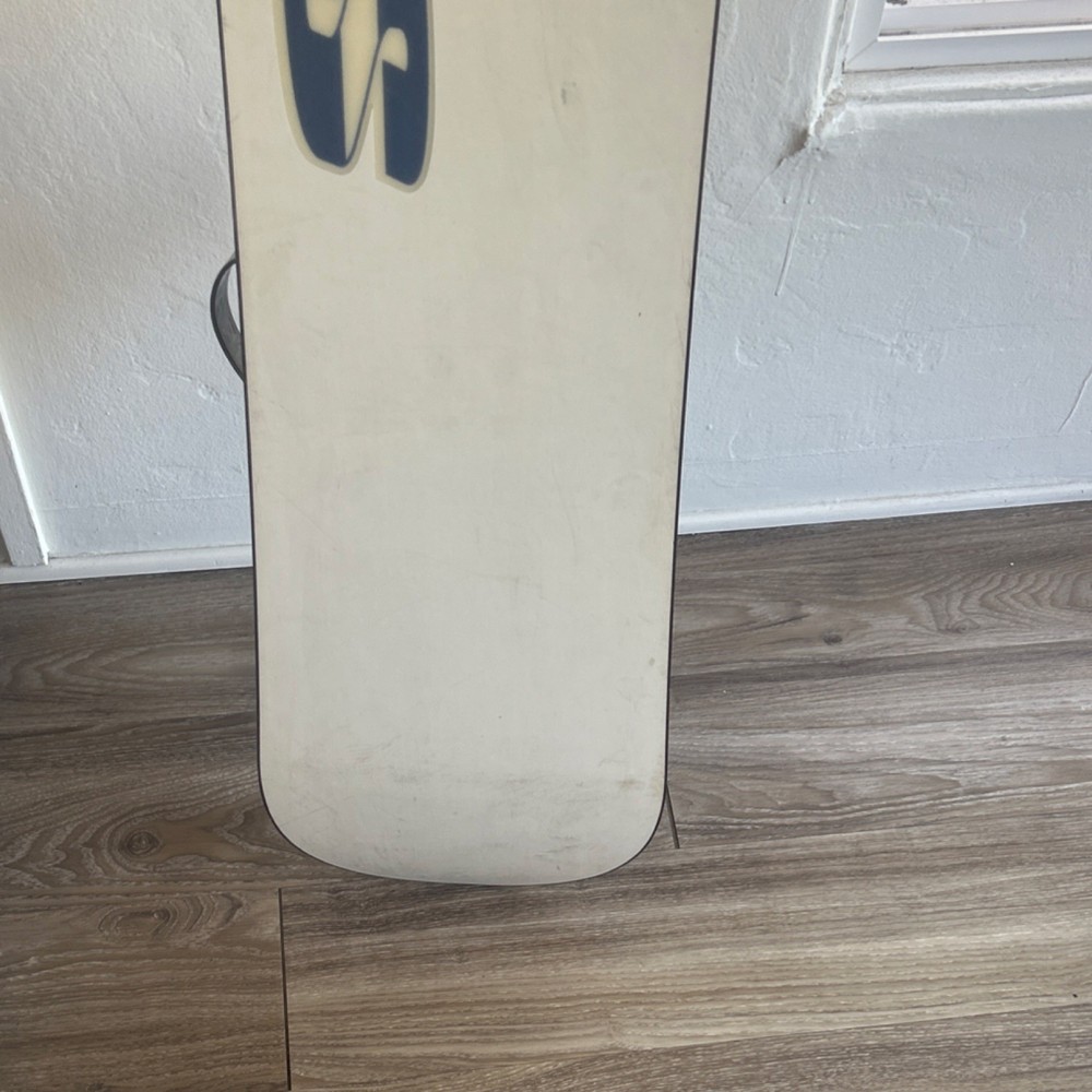 Never Summer Snowboard Blue Orange White with Bindings 4x4 Mount Pattern