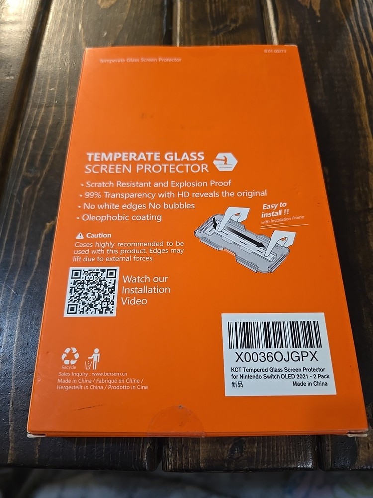 Nintendo Switch OLED 2021 KCT EZ Kit Tempered Glass Screen Protector-2 Pack