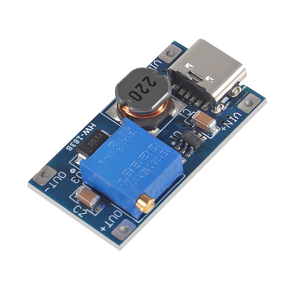 5pcs Type-C MT3608 DC-DC Adjustable Boost Module 2A Step-Up Converter 2V-24V 5V