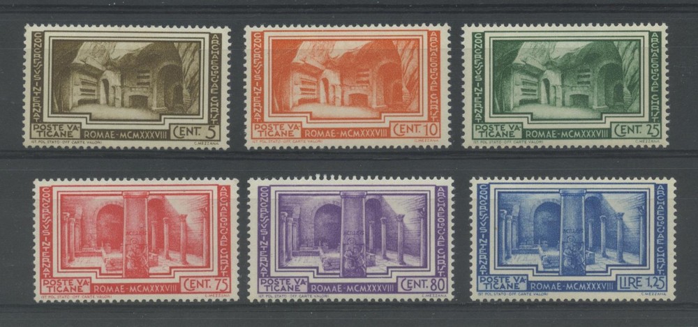 VATICAN 1938 ARCHAEOLOGY 6V. 3 ** CENTERED