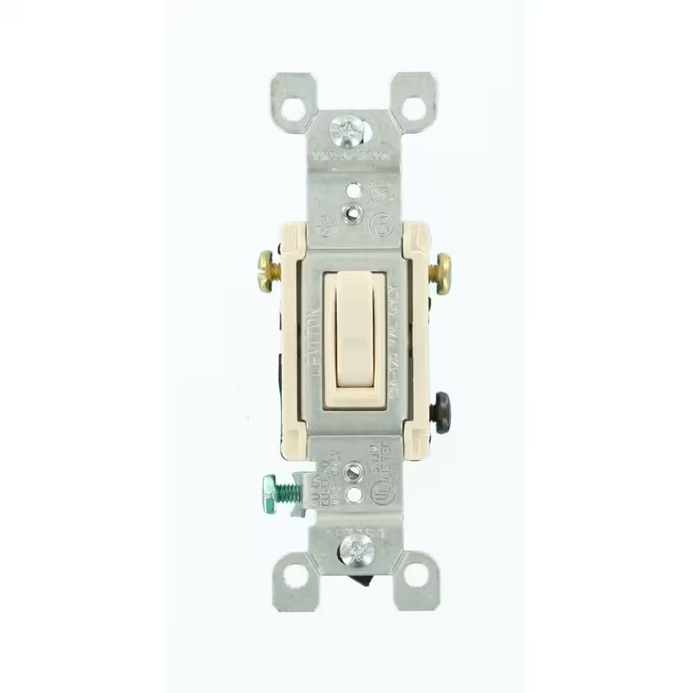 15 Amp 3-Way Toggle Switch Light Almond