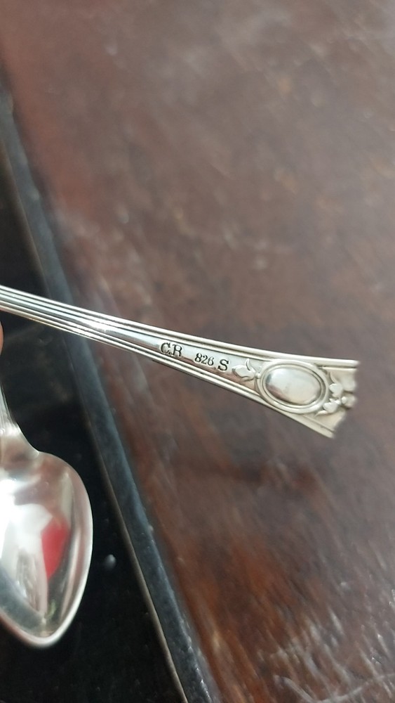 Set Of 6 Solid 826 Silver Spoons , Germany
