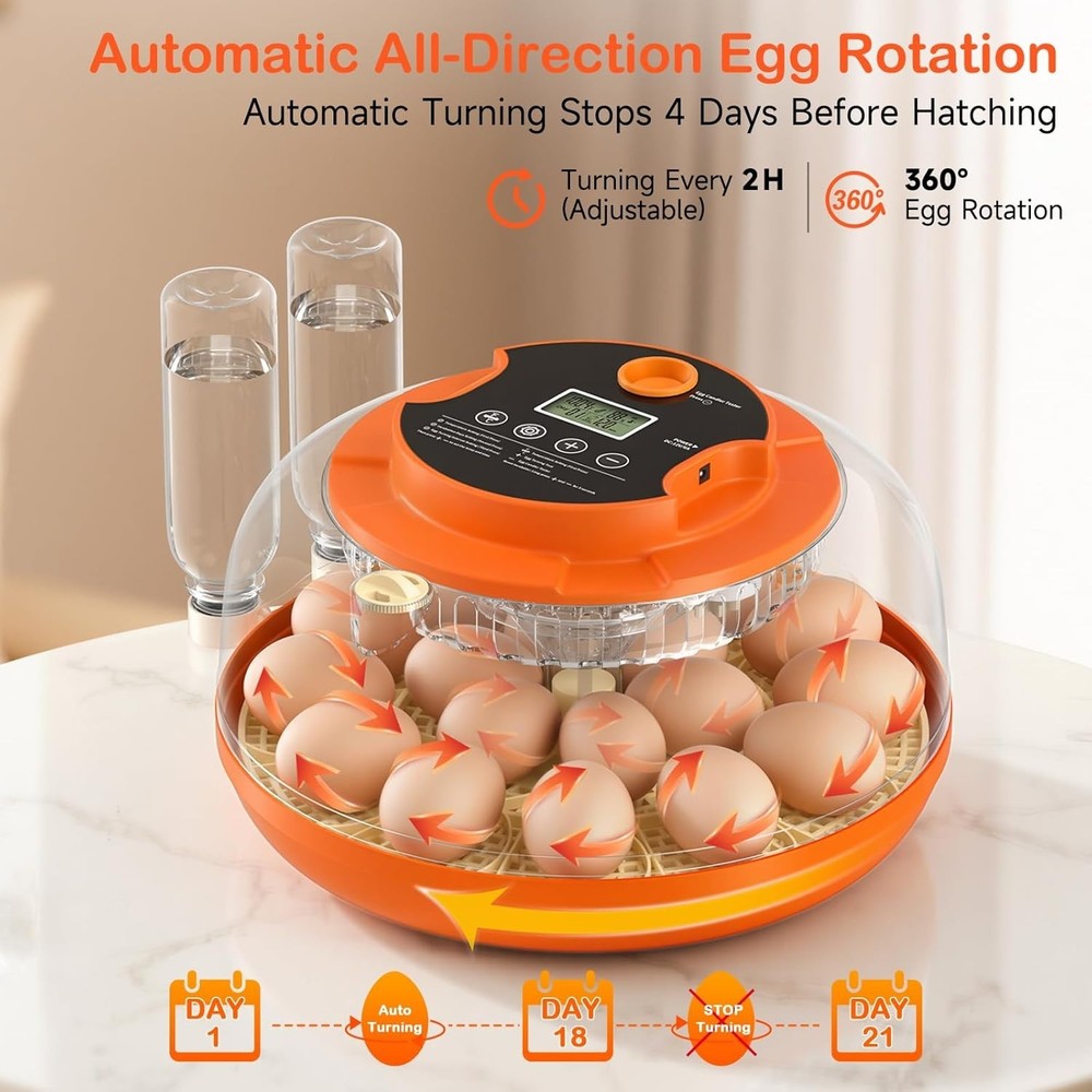 Automatic Egg Incubator with Humidity Control, Turn & Temperature for Chicken...