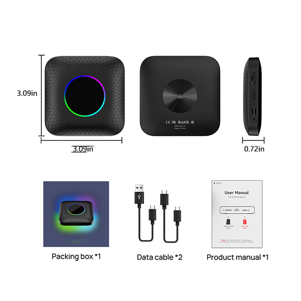 CarPlay Ai Box Plus Android13 QCM 8-Core 8+128GB Wireless Android Auto