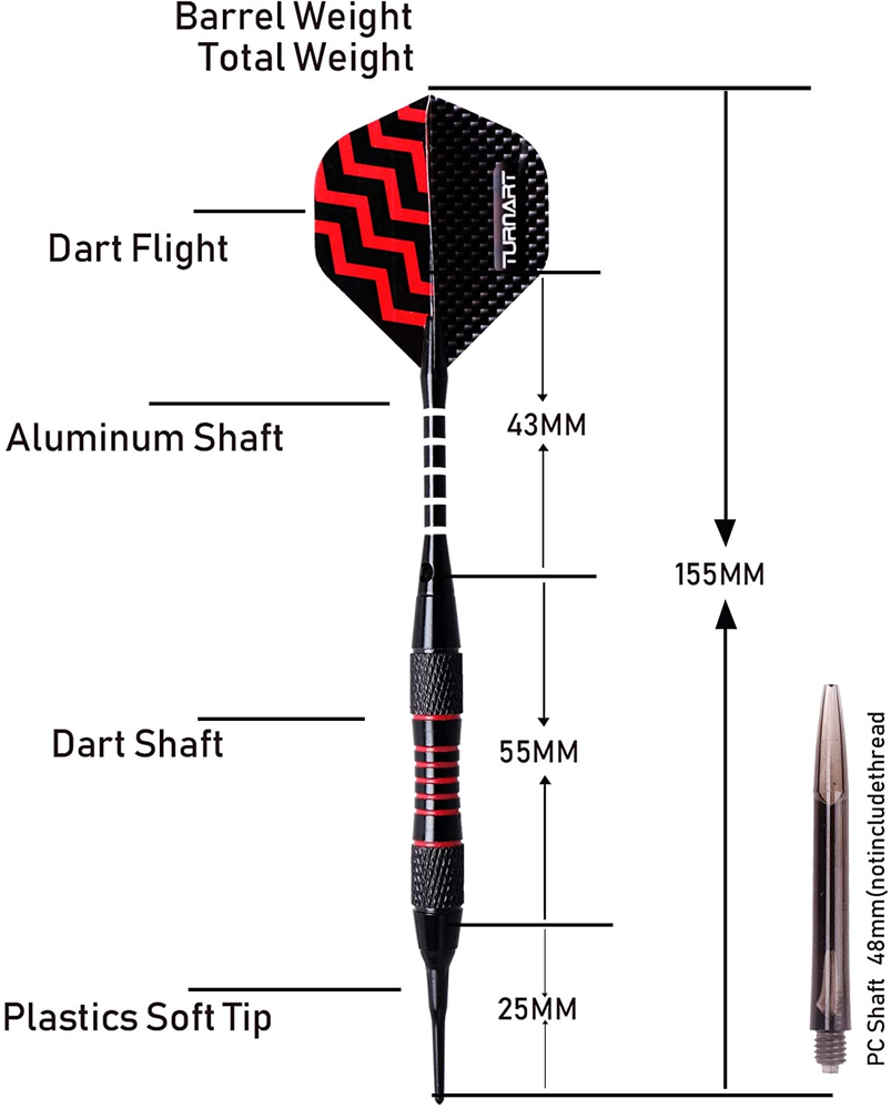 Darts Plastic Tip Professional Soft Tip Darts Set for Electronic Dartboard 9 Pc
