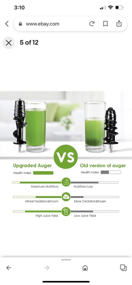 Juicer Machine Masticating Juicing Veggie Fruit Extractor Cold Press 2Speed Mode