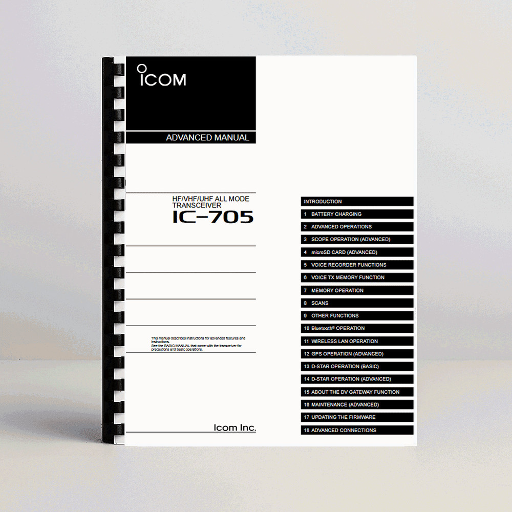 Icom IC-705 Advanced Instruction Manual 218 pages
