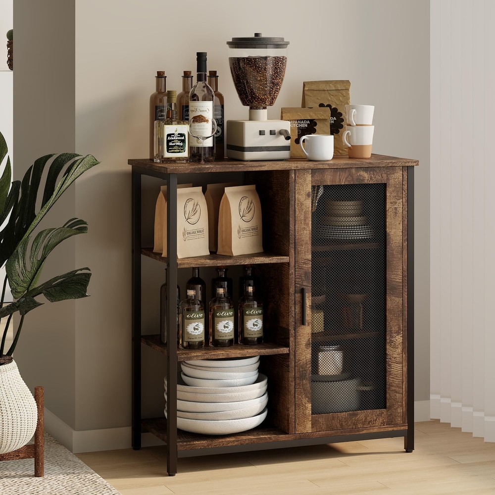 Mini Coffee Bar Cabinet with Storage, 27.5'' Small Kitchen Bar Table, Cute Co...