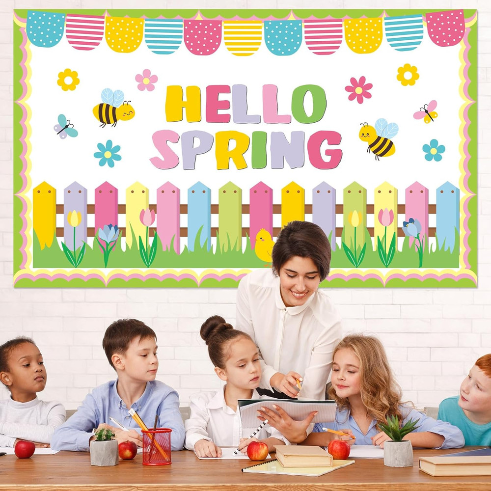 Hello Spring Bulletin Board Decorations Set Spring Classroom Decor Colorful Tuli