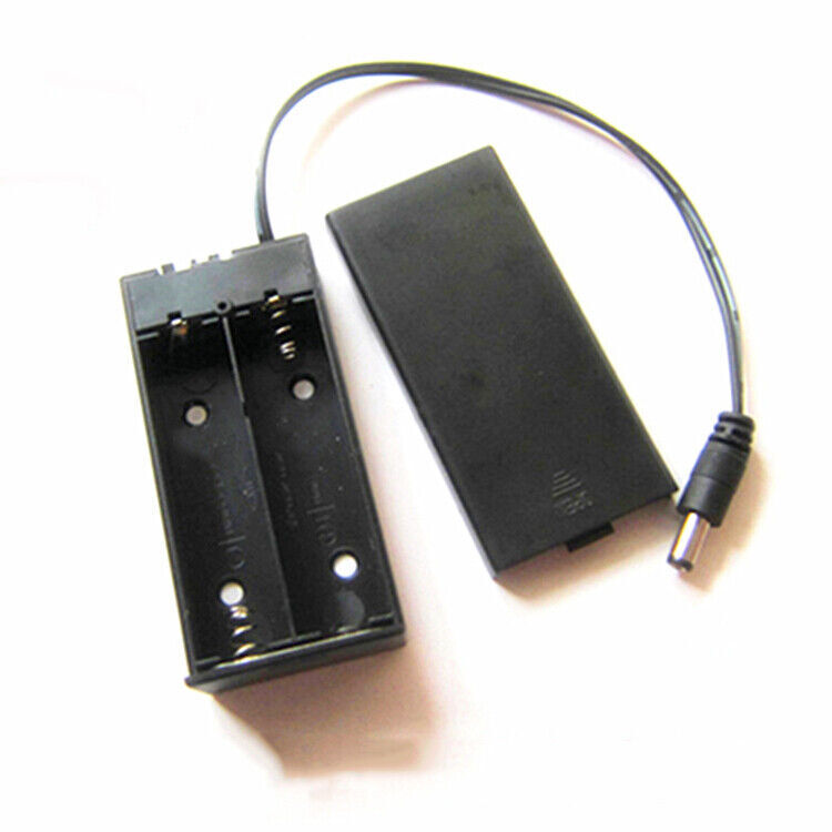 Battery Case Connection Battery Holder Storage Box with DC Plug for 2pcs Battery