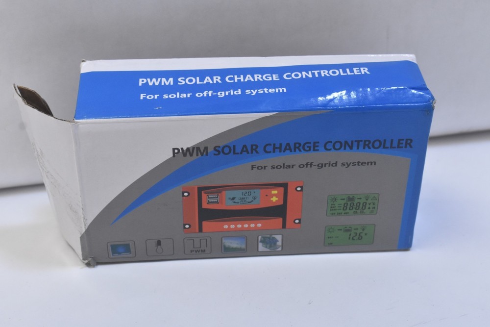 PWM Solar Charge Controller For Solar Off Grid System Orange/Black LCD Display