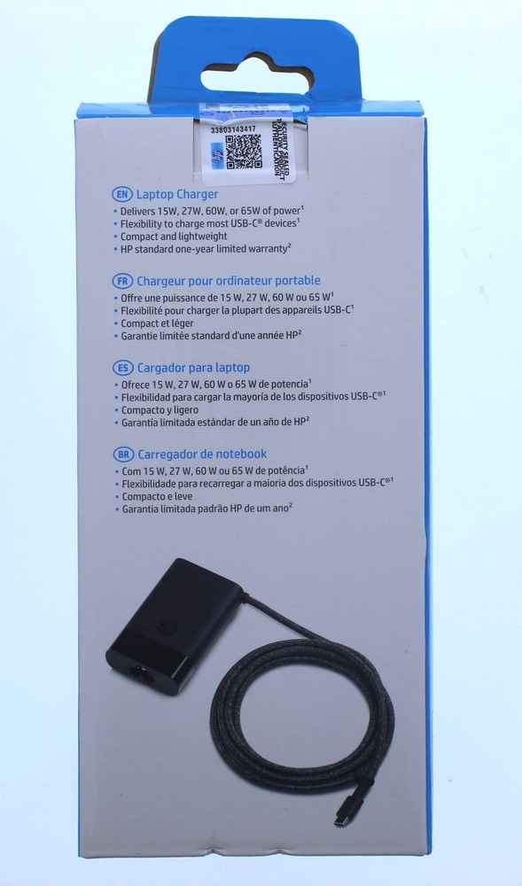HP 65W USB-C Laptop Charger