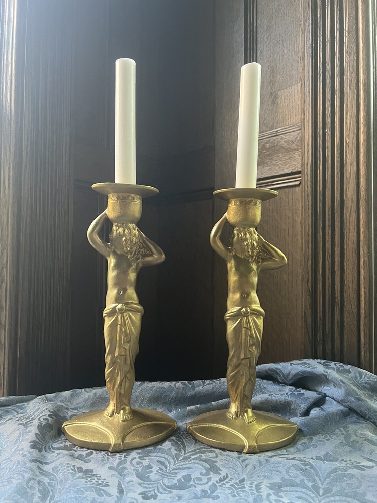 Antique Art Deco Mueller Candlesticks -