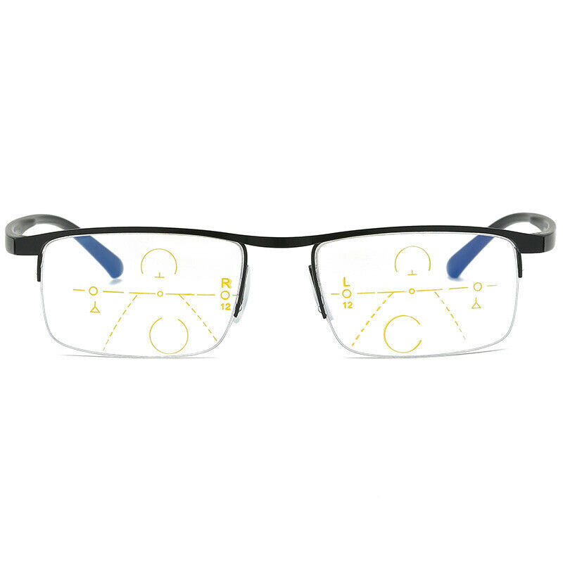 Anti-blue Light Reading Glasses Smart Zoom Progressive Multi-Focus Presbyopia US