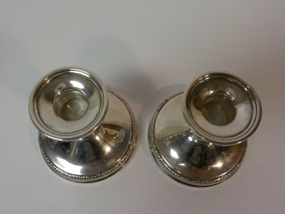 Pair International PRELUDE Sterling Silver 3.25" Candlesticks