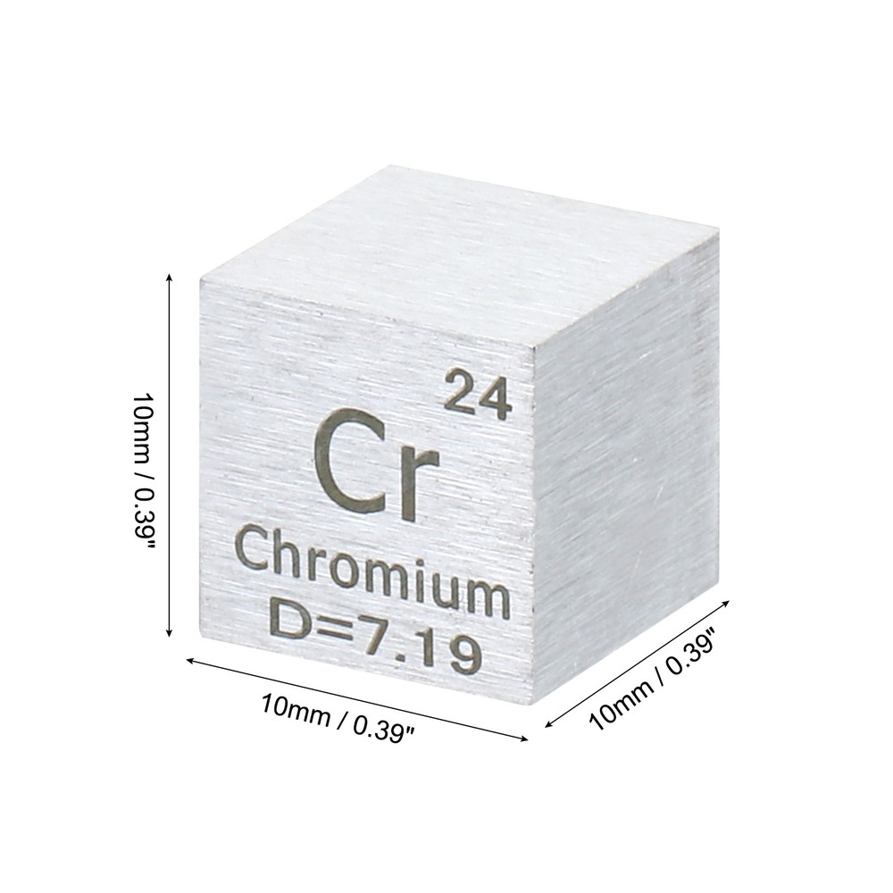 Chromium Cube 10mm Cr Density High Density Element Unique Metal Periodic Table