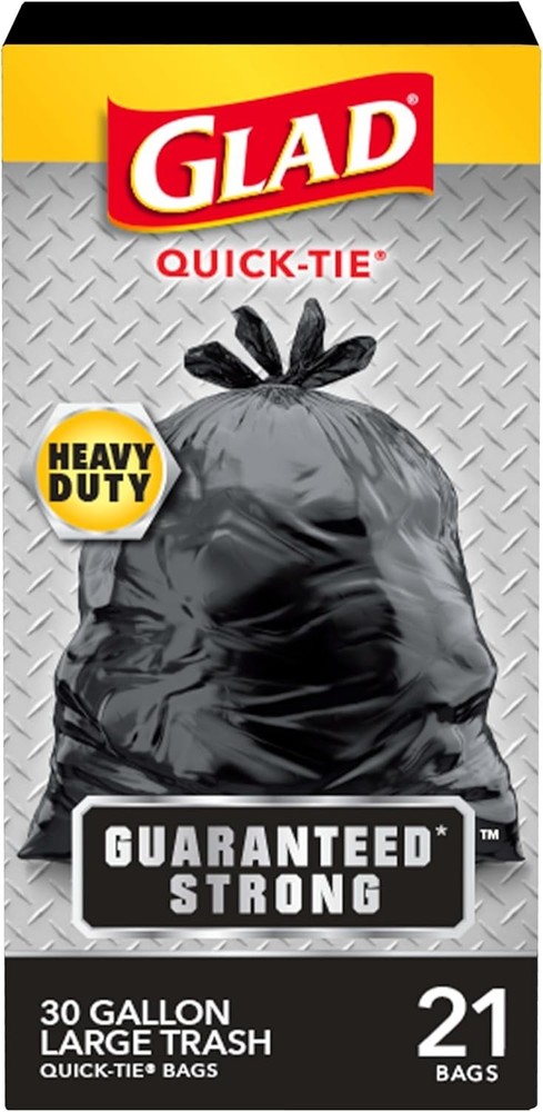Strong Quick-Tie Garbage Bags - 21 Count, 30 Gallon for Efficient Waste Disposal