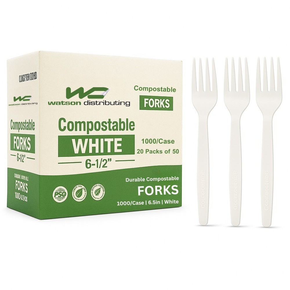 Watson Distributing Heavy Duty Disposable Fork White 6.5 Inch - 300/Case