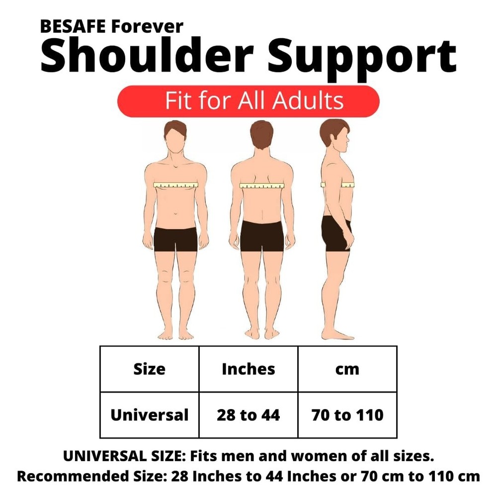 BESAFE Forever Shoulder Sling Support Wrap for Rotator Cuff - Black