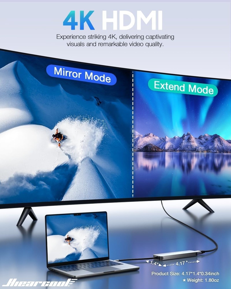 USB C Hub with 4K HDMI, Fast Data Transfer & Compact Design – Space Grey