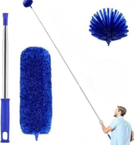 Cobweb Duster with Extension Pole,Spider Web Remover 2PCS Cob Web Duster 15-100