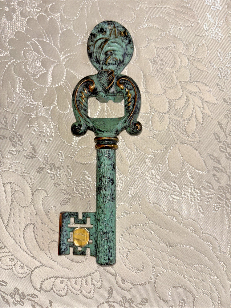 Vintage Gesetzlich Geschutzt Brass Corkscrew with Mounting Hook