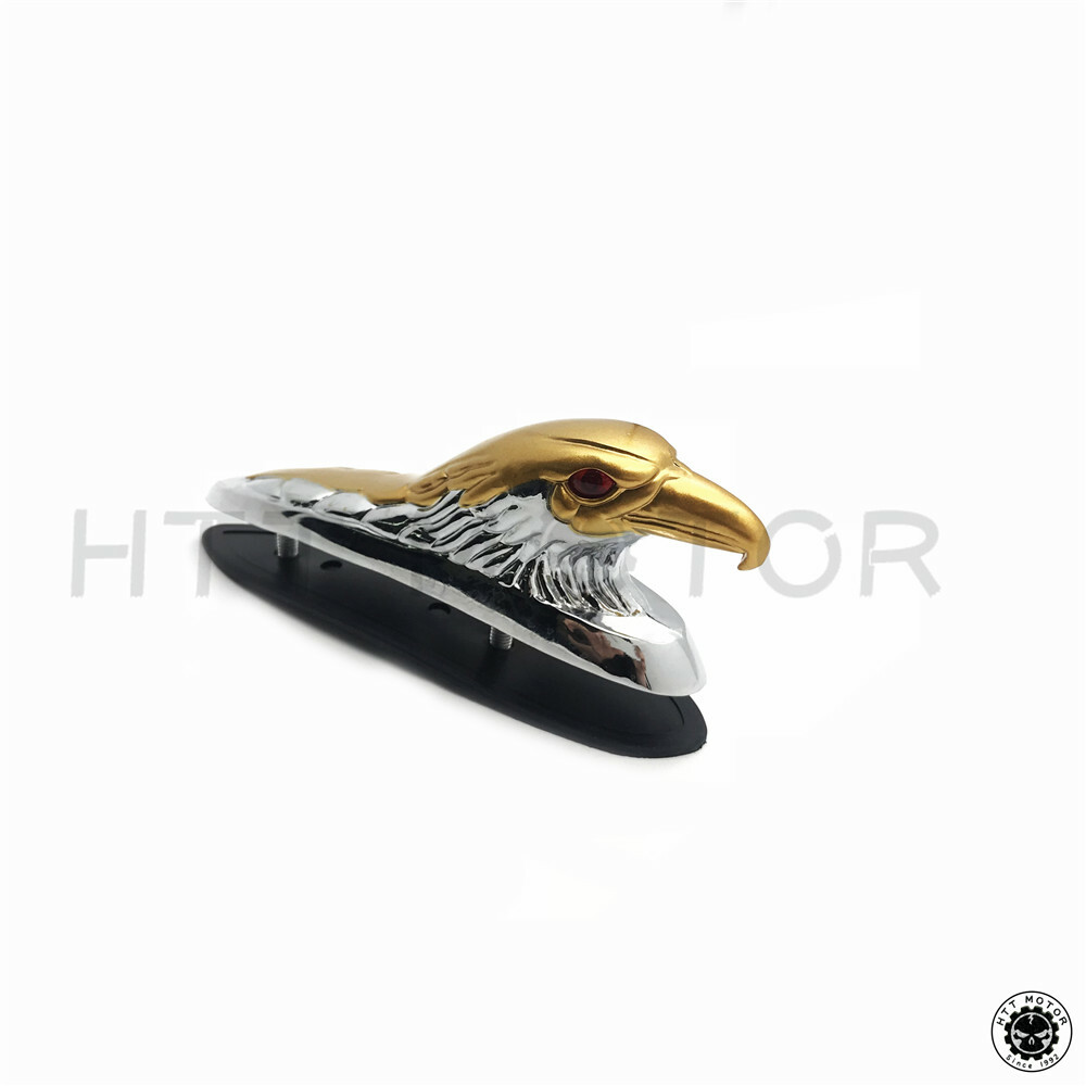 Chrome Gold Front Fender Bonnet Eagle Head with Red Eyes