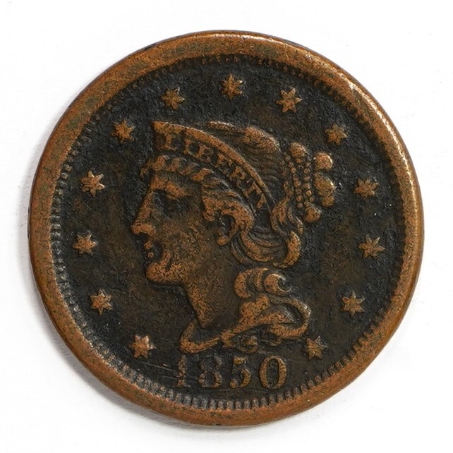 1850 Braided Hair Large Cent