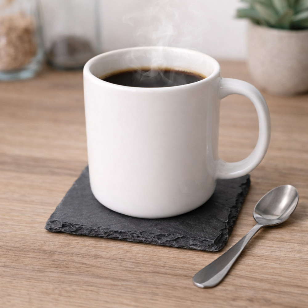 Wolf Slate Coasters – Laser Engraved Rustic Wildlife Drinkware