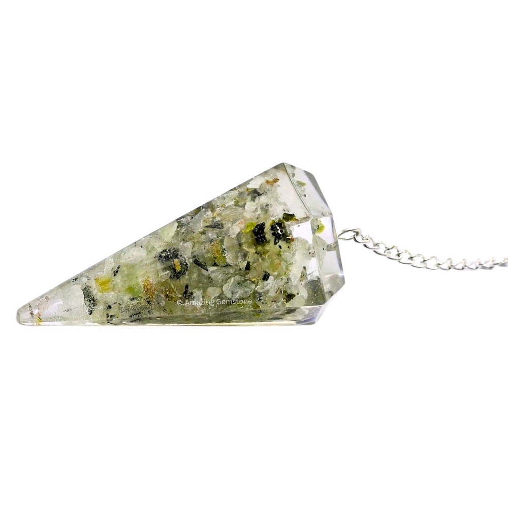 Prehnite Orgone Crystal Pendulums